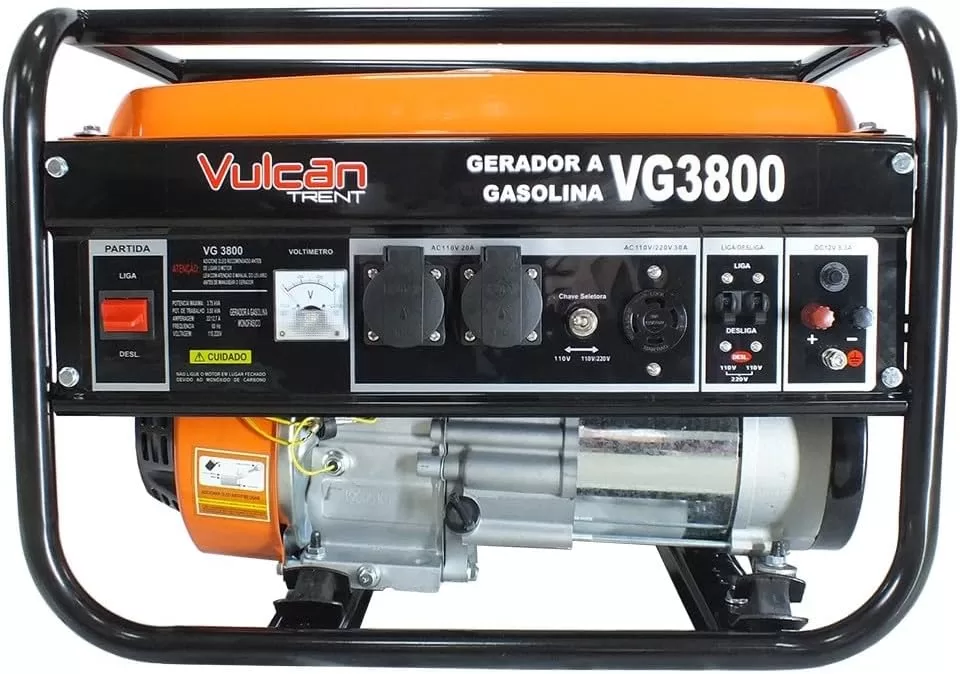 8 - Gerador Vg3800 A Gasolina 4t 208cc 7hp 3.0 Kva Bivolt Partida Manual -  Vulcan Trent
