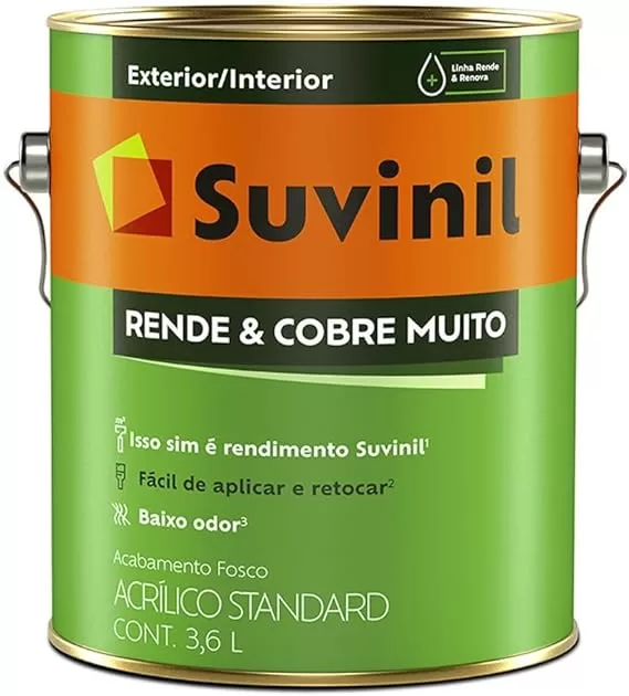 1 - Tinta acrílica rende e cobre muito - Suvinil